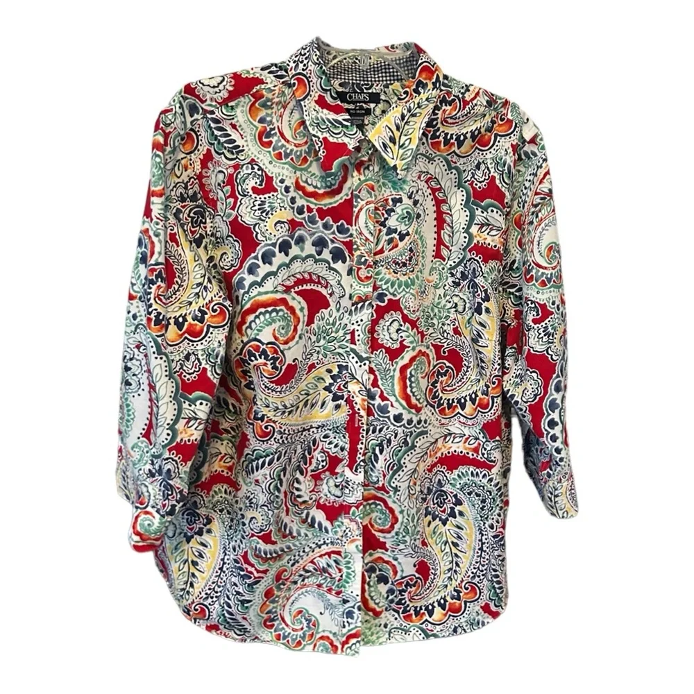 Chaps Women's Shirt Sz 2X No Iron - Picture 1 of 6